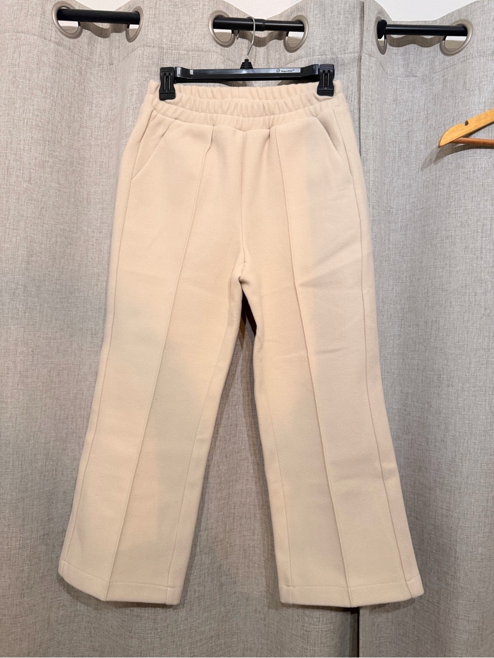 Cream Ponte Knit Pull-On Pants